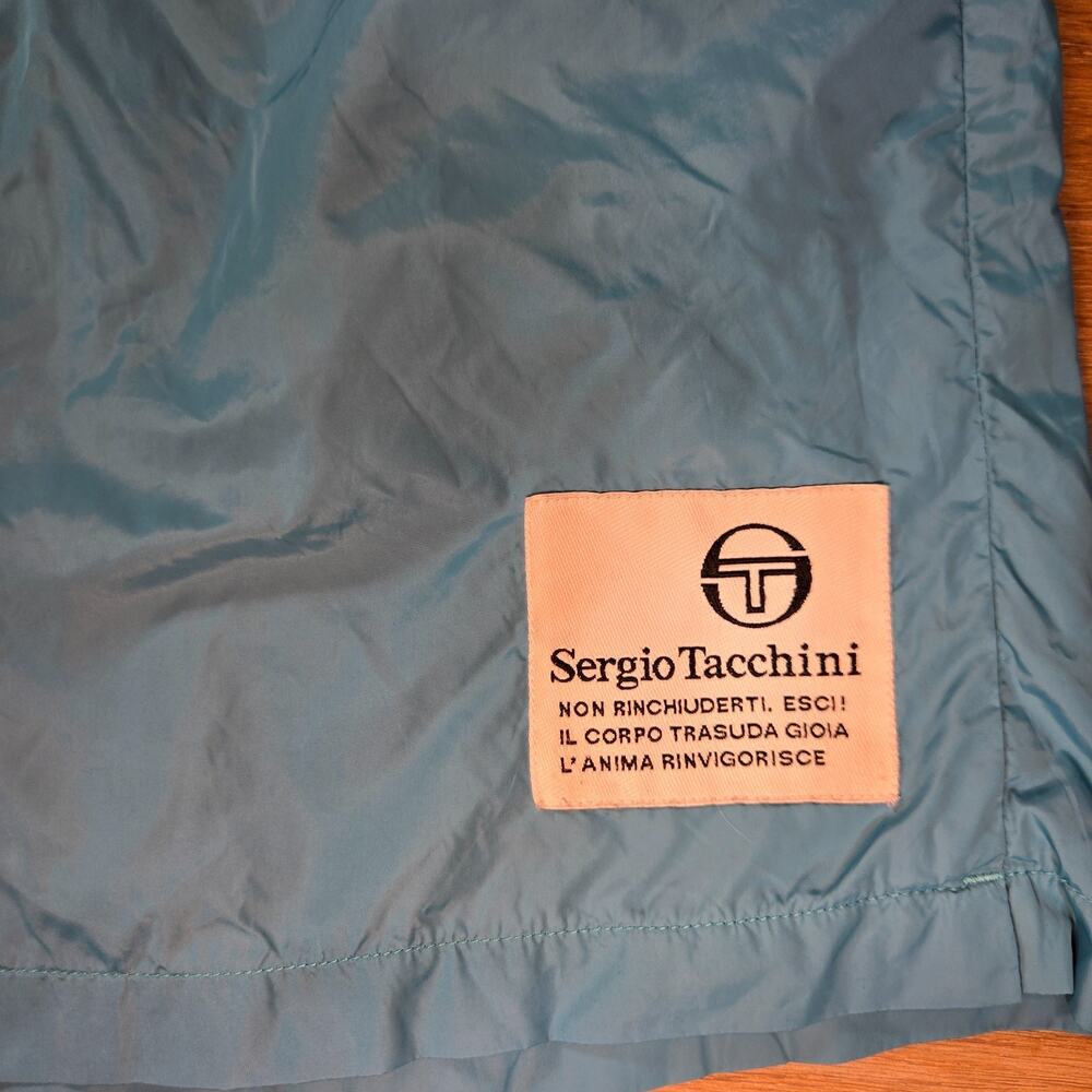 Sergio Tacchini Varenna Swim Shorts 2XL Aqua Mesh Lined Drawstring Beach - Picture 2 of 8